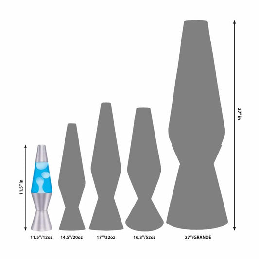 11.5″ LAVA Lamp – White/Blue/Silver - US 7407