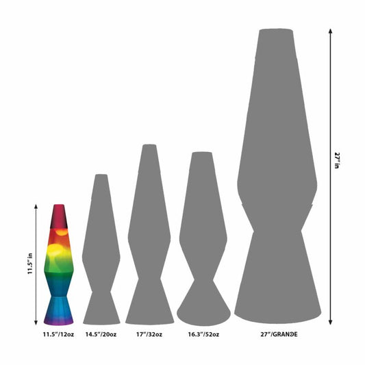 11.5″ LAVA Lamp Rainbow – White/Tricolor - US 6918