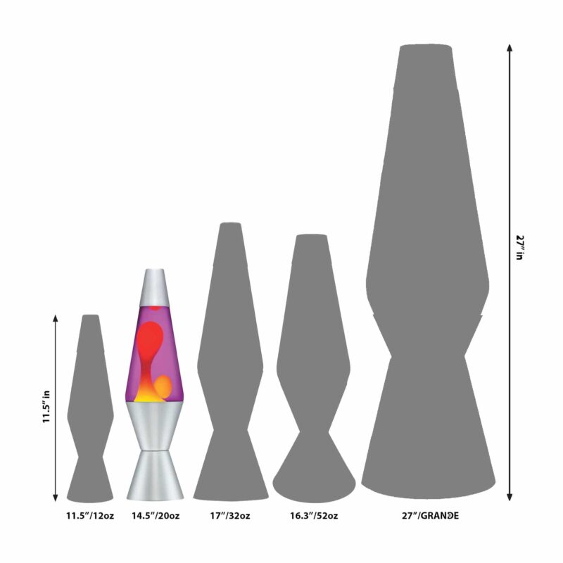 14.5” LAVA Lamp – Yellow/Purple/Silver - US 6636