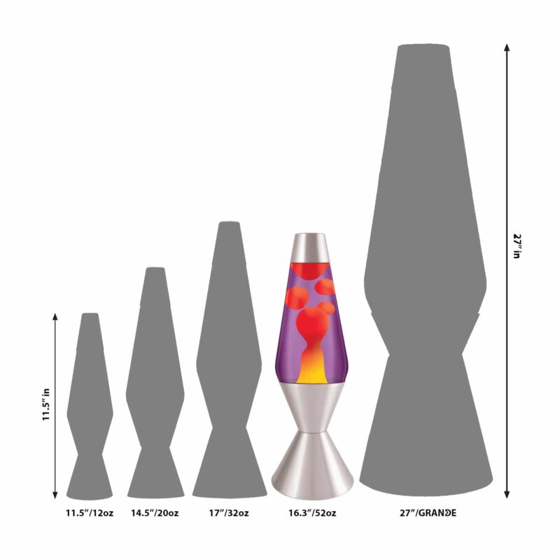 16.3″ LAVA Lamp – Yellow/Purple/Silver - US 5510