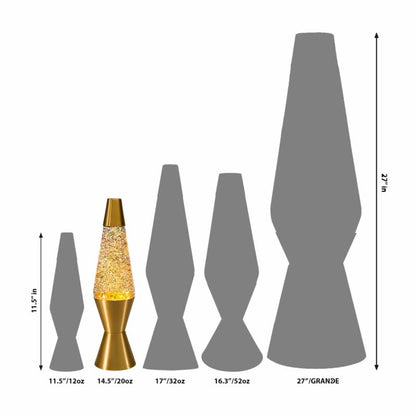 14.5″ LAVA Lamp Rainbow Glitter – Clear/Gold - US 5042
