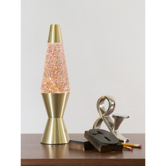 14.5″ LAVA Lamp Rainbow Glitter – Clear/Gold - US 4756