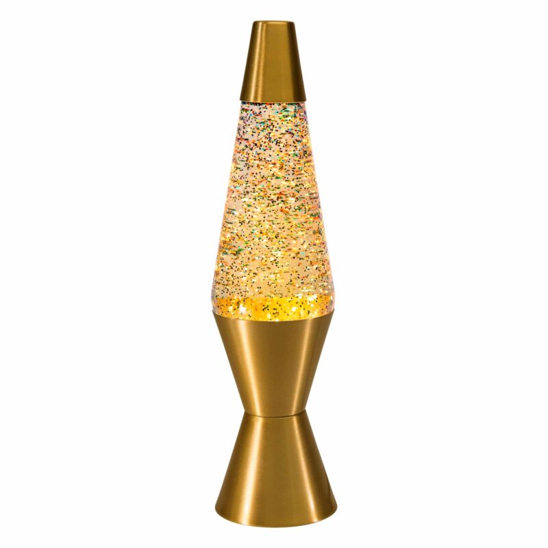 14.5″ LAVA Lamp Rainbow Glitter – Clear/Gold - US 5042