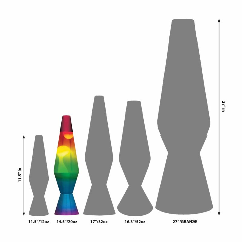 14.5” LAVA Lamp Rainbow – White/Clear/Tricolor - US 3176